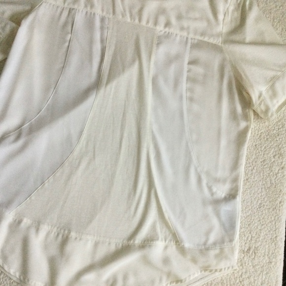 NWT J.Crew Seamed Panel Tee Ivory Shirt Sleeve Mixed Media - Sz Medium - Picture 10 of 13